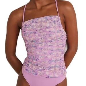 Free People Intimately Milkshake Mesh Lace Up
Butterfly Bodysuit size XS